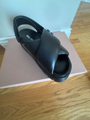 Authentic new leather miu miu sandals, size 37.5