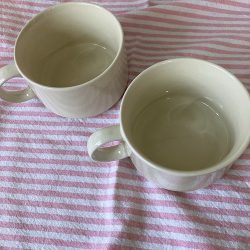 Vintage Interpur Ceramic Dutch Style Soup Mugs Love House & Floral Wreath ❤️ Lg - Picture 11 of 12
