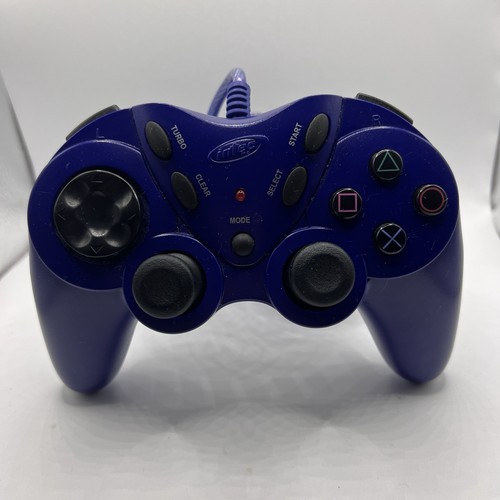 Sony PlayStation PS1 Turbo Shock Blue Controller By Intec used tested working - Picture 19 of 24