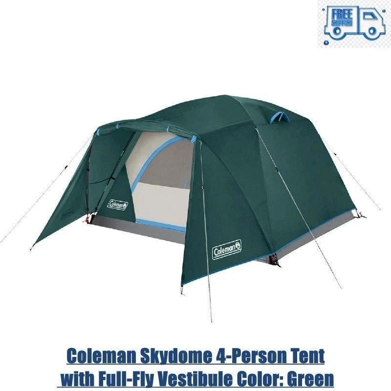 Tienda Coleman Skydome para 4 personas con vestíbulo de vuelo completo Color: verde Foto 4 de 4