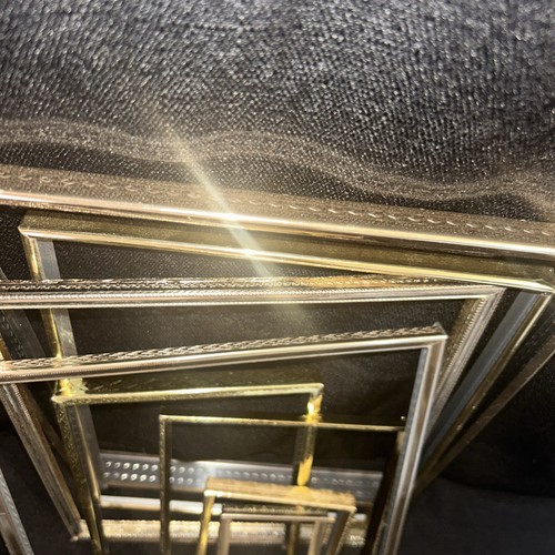 8 Vintage Bilderrahmen verziert Gold Metall Messing filigran geprägt - Bild 12 von 19