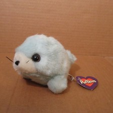 Vtg 1990's Puffkins 5" Cute Plush Animal Swibco 6630 Slick the Seal