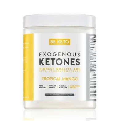 BE KETO Exogene Ketone BHB Tropical Mango 150g Gewichtskontrolle Ohne Koffei.