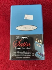 ULTRA PRO SATIN TOWER LIGHT BLUE DECK BOX Gaming Card Dice Storage New 2013