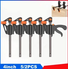 2pcs 4in Woodworking Bar Clamp Set Quick Ratchet Release Carpentry Tools - NEW