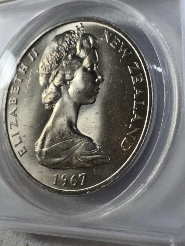 1967 New Zealand 1 Dollar Graded MS 67 by ANACS - Image 3 of 4