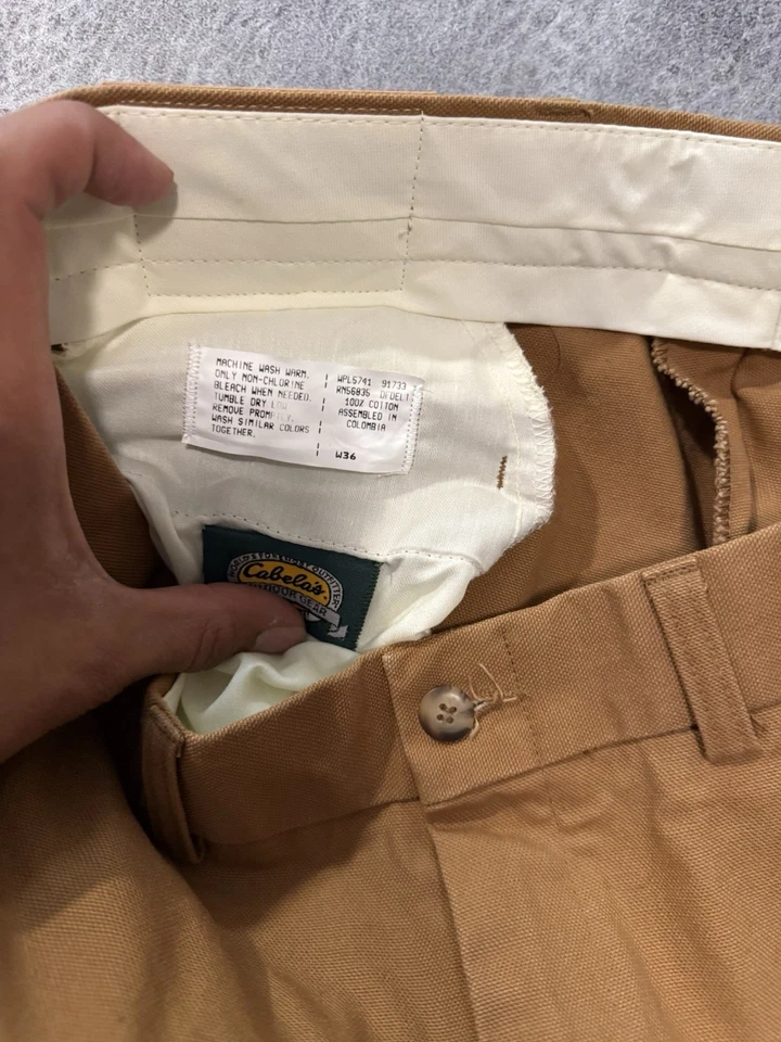 Pantalones Cabelas de Colección Para Hombres 34 Marrón Algodón Encerado Cepillo Briar Guard Upland Hunt Foto 3 de 4