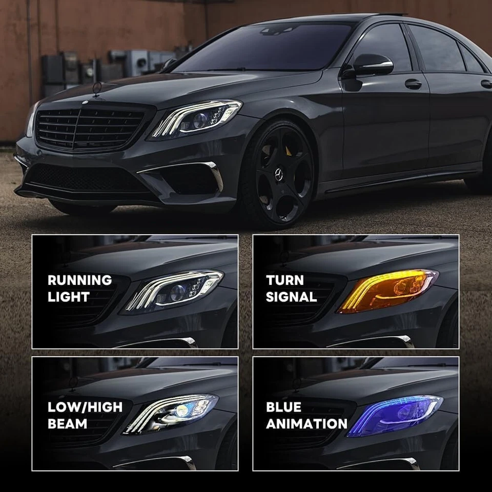 Faros LED DRL señal de giro secuencial para Mercedes Clase S W222 2014-2017 Foto 2 de 4