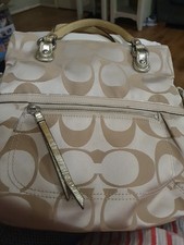  Vintage Y2K Coach Shoulder Bag | Gold Strap | Signature C Jacquard | 00s 