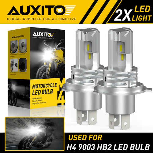 AUXITO LED Motorcycle H4 9003 HB2 Headlight Bulb Hi/Lo Beam 6000K High Power EAW - Picture 1 of 9