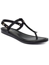 COLE HAAN Womens Black Studded Boardwalk Round Toe Wedge Thong Sandals 8 B