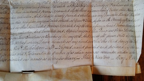 1800 GEORGE III 19TH C VELLUM WILL - NICHOLAS RICHARDSON - GREAT AYTON YORKSHIRE - Picture 13 of 15