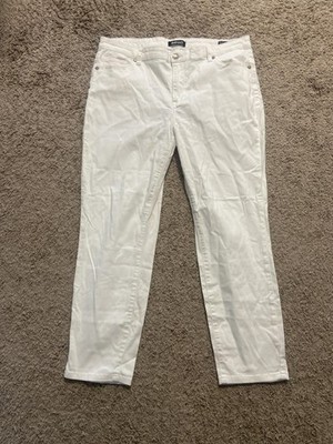 Buffalo David Bitton Jeans Womens 14 White Daily Mid Rise Stretch Skinny Ankle