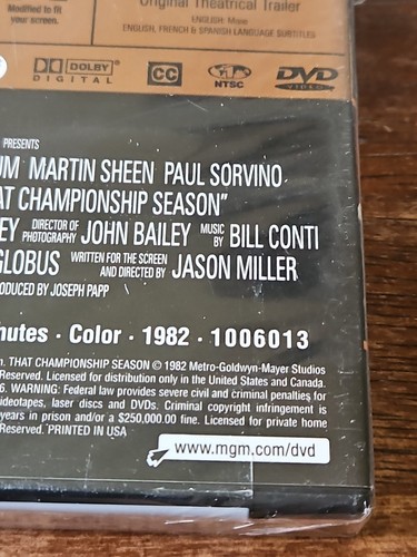 That Championship Season, Martin Sheen Robert Mitchum Basketball 1982, 110min R - Picture 9 of 9