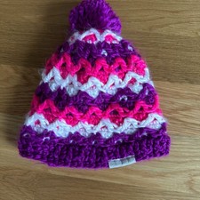 Obermeyer Girls Pompom Beanie Purple Fleece Lined Hat