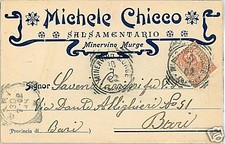 BA004  CARTOLINA d'Epoca: MINERVINO MURGE - PUBBLICITA BARI