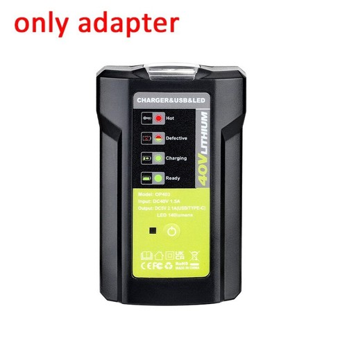 Adapter Charger LED Work Light for RYOBI 36-40V Li-ion Battery with USB Type-C - Picture 7 of 21