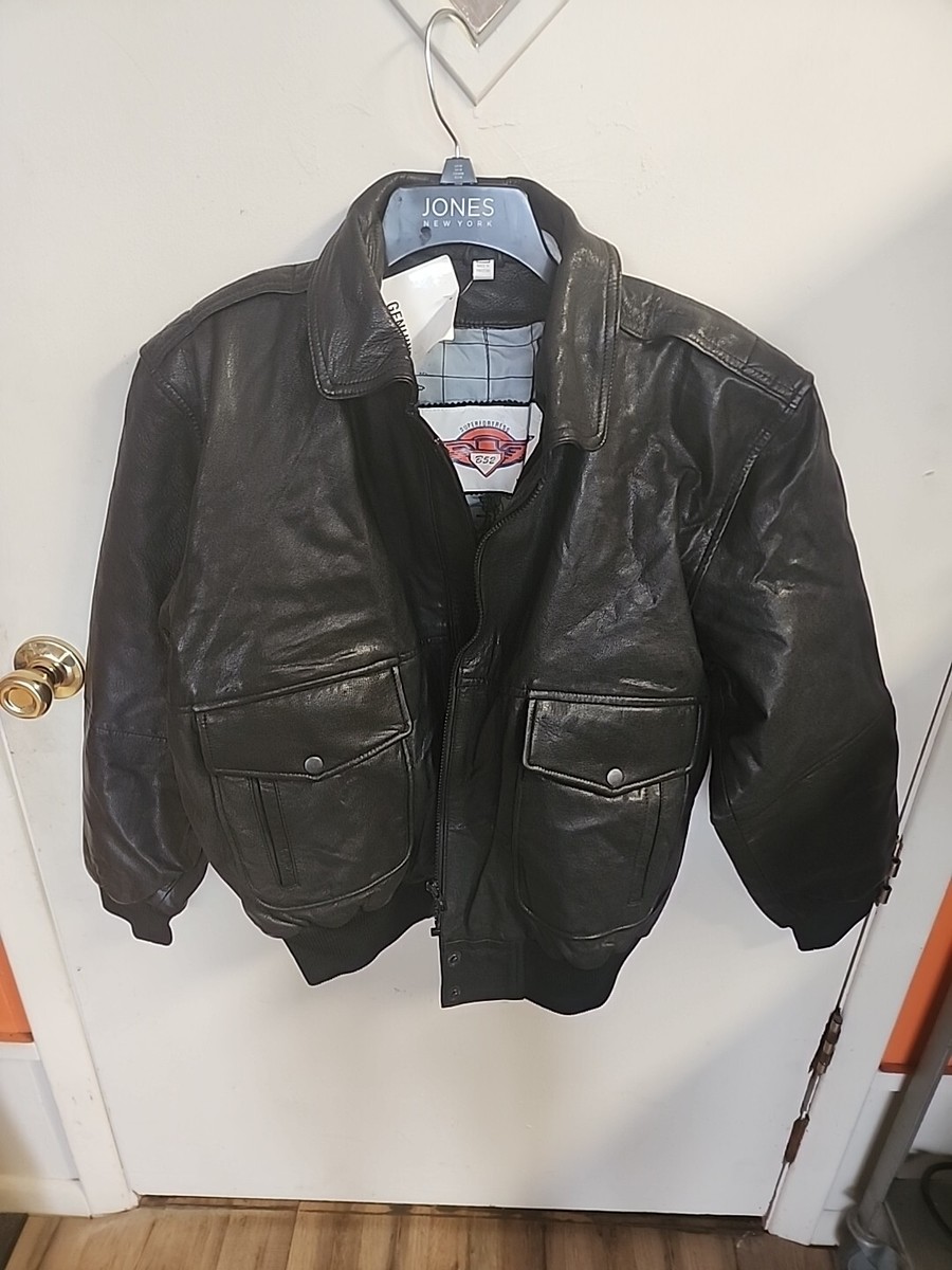 Genuine B52 Superfortress Black Leather Bomber Jacket Men's