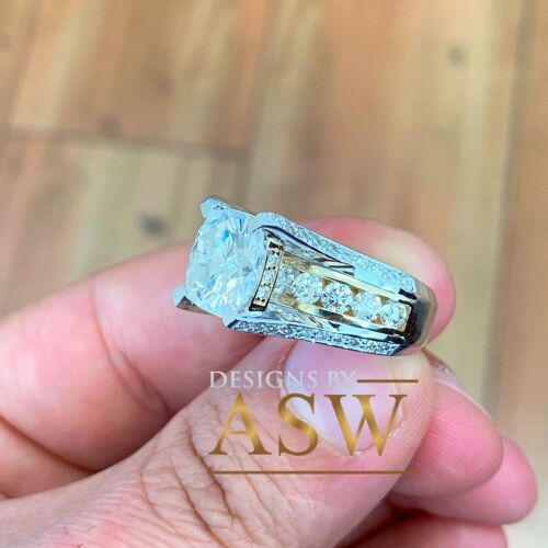 7,50 Karat riesiges schweres massives 14K Weiß- und Gelbgold Kissen und rundes Simulieren - Bild 4 von 10