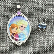 Disney Frozen II Pendant Lot As Is Elsa Anna Blue Rhinestone Silver Snowflake