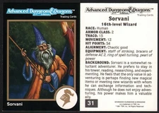 1991 TSR AD&D Gold Border Dungeons & Dragons RPG Fantasy Art Card #31 ~ Wizard 