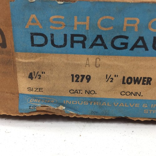 Ashcroft Duragauge 1279 PressureVac Gauge 4-1/2" 1/2" NPT Lower -30"Hg - 100PSIG - Picture 2 of 7