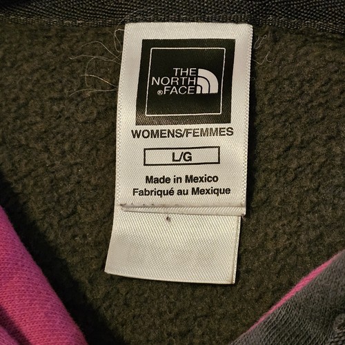 THE NORTH FACE Hoodie ☆Women's Large☆ Big Logo Gray/ Pink 🩷 Graphic Sweatshirt - Picture 8 of 17