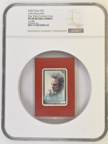 2023 Niue Star Wars Mint Trading Coin 1 Oz Silver Luke Skywalker #14/50 NGC RARE
