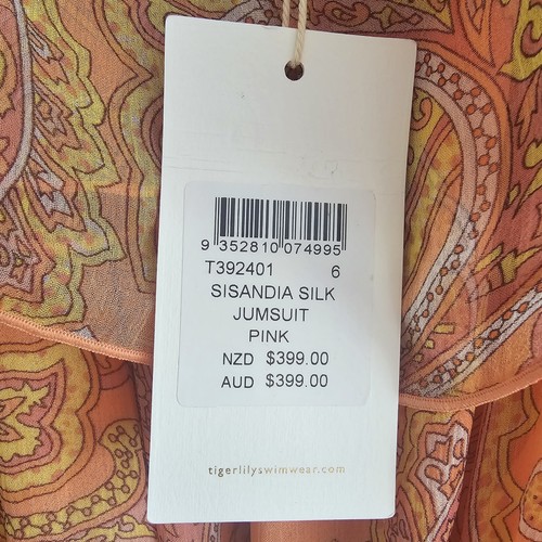 NEW Tigerlily 'Sisandia' 100% Silk Jumpsuit women's size AU 6 US 2 $399 resort - Picture 15 of 22