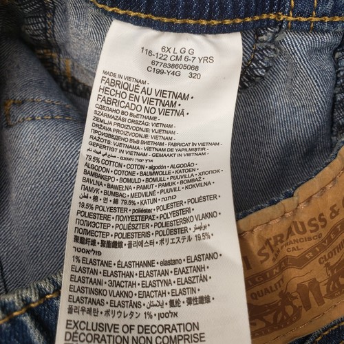 Levi's Kids Unisex Blue Denim Elastic Waist Pull On Slim Fit Skinny Jeans 6X - Picture 8 of 10