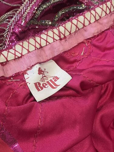 Bella Belly Dance Costume Metallic Fuchsia Vtg - Picture 15 of 16