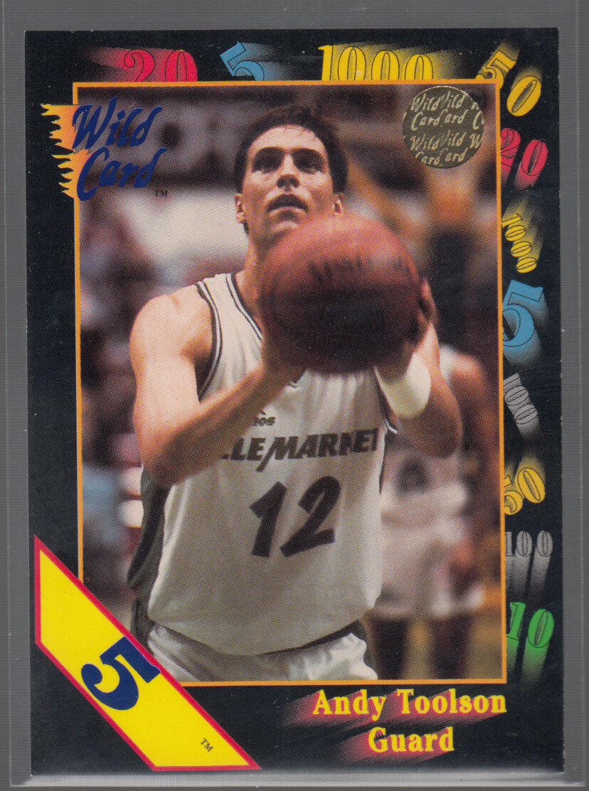 ANDY TOOLSON 1991-92 Wild Card NCAA 5 Stripe Parallel #56 BYU Utah Jazz