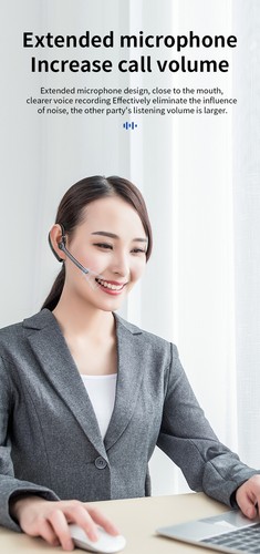 Wireless Bluetooth5.3 Headphone Noise Reduction Headset Ear Hook Business Earbud - Picture 6 of 12