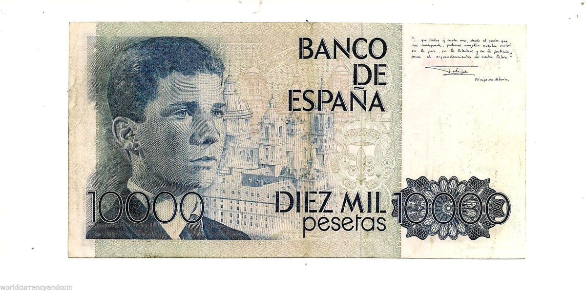 SPAIN 10000 10,000 PESETAS P-161 1985 REPLACEMENT *9A* KING