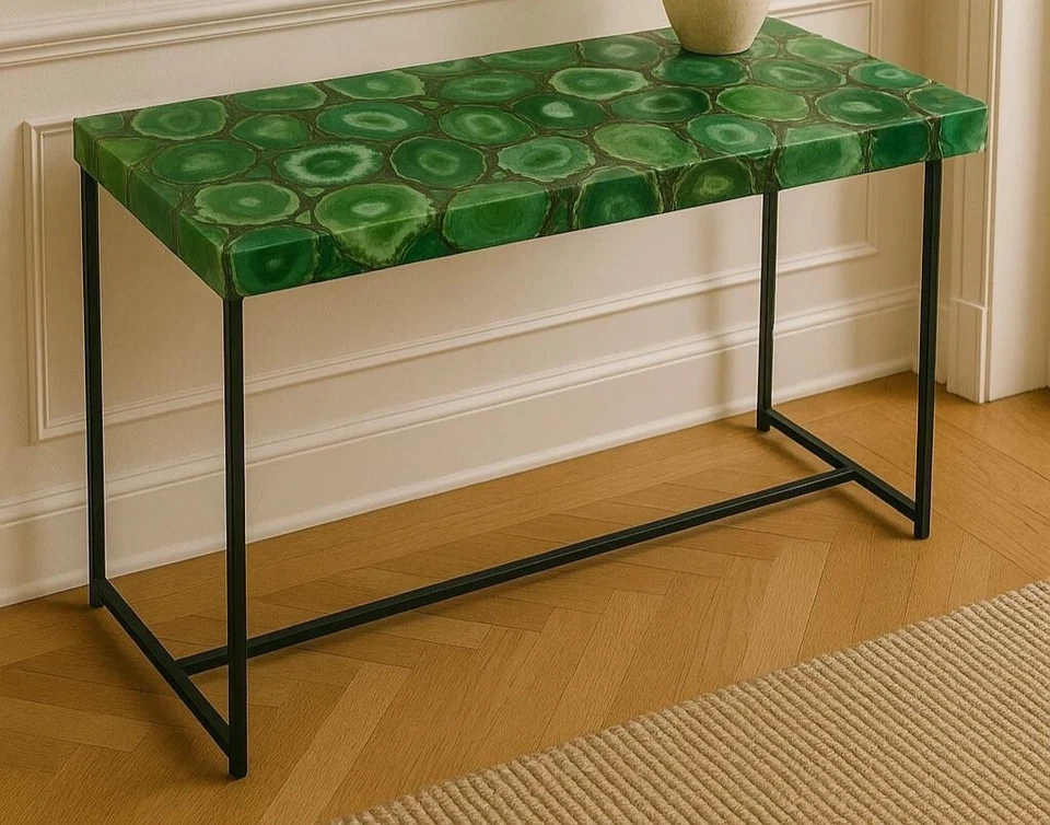 36" x 18" Genuine Agate Slice Table Top – Elegant Gemstone Centerpiece - Image 3 of 4