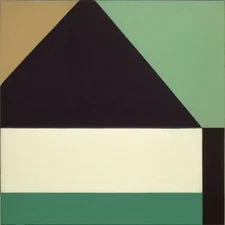 Medium Abstract Painting 2x2 ft. Post-Modernism Geometric Demrin Cubism II NEW