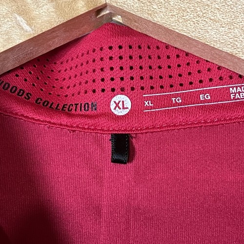 Nike Tiger Woods Collection Golf Polo Shirt Mens XL Pink Red Gray Stripe Dri Fit - Picture 6 of 7