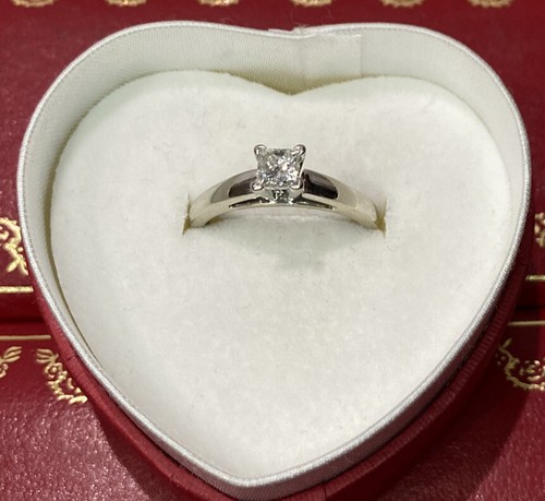 The Leo 14k Weißgold 0,46-1/2Ct Diamant Prinzessin Solitär Ehering Ring 7 - Bild 9 von 17