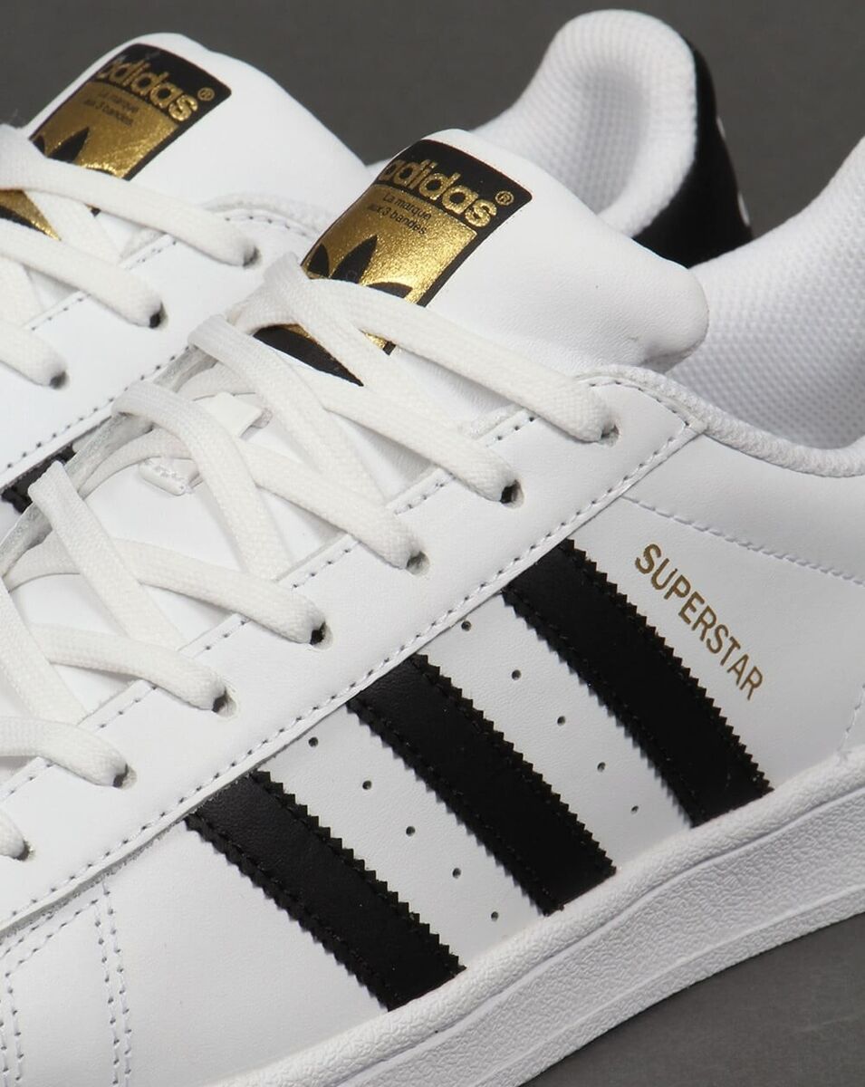 Mens Adidas Superstar OG Leather Trainers - All Sizes - Black/White/Gold  EG4958.