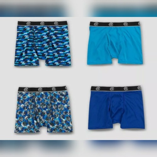 C9 Champion Boy's 4pk Lightweight Performance Multicolor Blue Boxer Briefs Small - Bild 1 von 12
