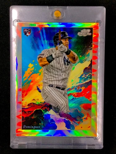 JASSON DOMINGUEZ COLOR BLAST ROOKIE REFRACTOR SP Chrome Topps Holo - YANKEES