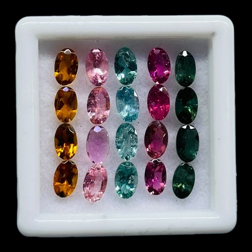 20 Pcs Natural Tourmaline 5x3mm Oval Cut Loose Untreated Gemstones Lot 4.80 Cts - Picture 8 of 8
