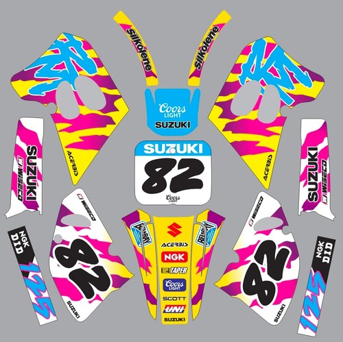 Decals for Suzuki RM125 RM 125 GRAPHICS 1993-1995 stickers old school - 第 1/1 張圖片