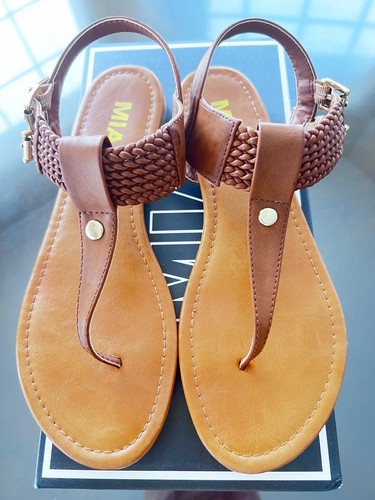 MIA Women's Ivelise Slingback Ankle Strap Thong Sandals Tan Brown 7.5M - Picture 5 of 7