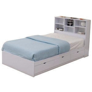 Wooden Frame Twin Size Bed Frame With 3 Drawers White 842822178686 Ebay details about wooden frame twin size bed frame with 3 drawers white