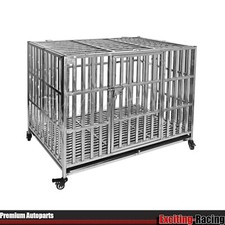 Confote 1pc Stackable Heavy Duty Dog Kennel Pet Stainless Steel Crate Cage 42"