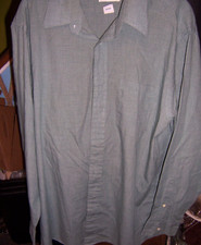 VINTAGE ARROW Green Check Cotton/Poly l/s b/d Shirt -SIZE 16.5-34/35