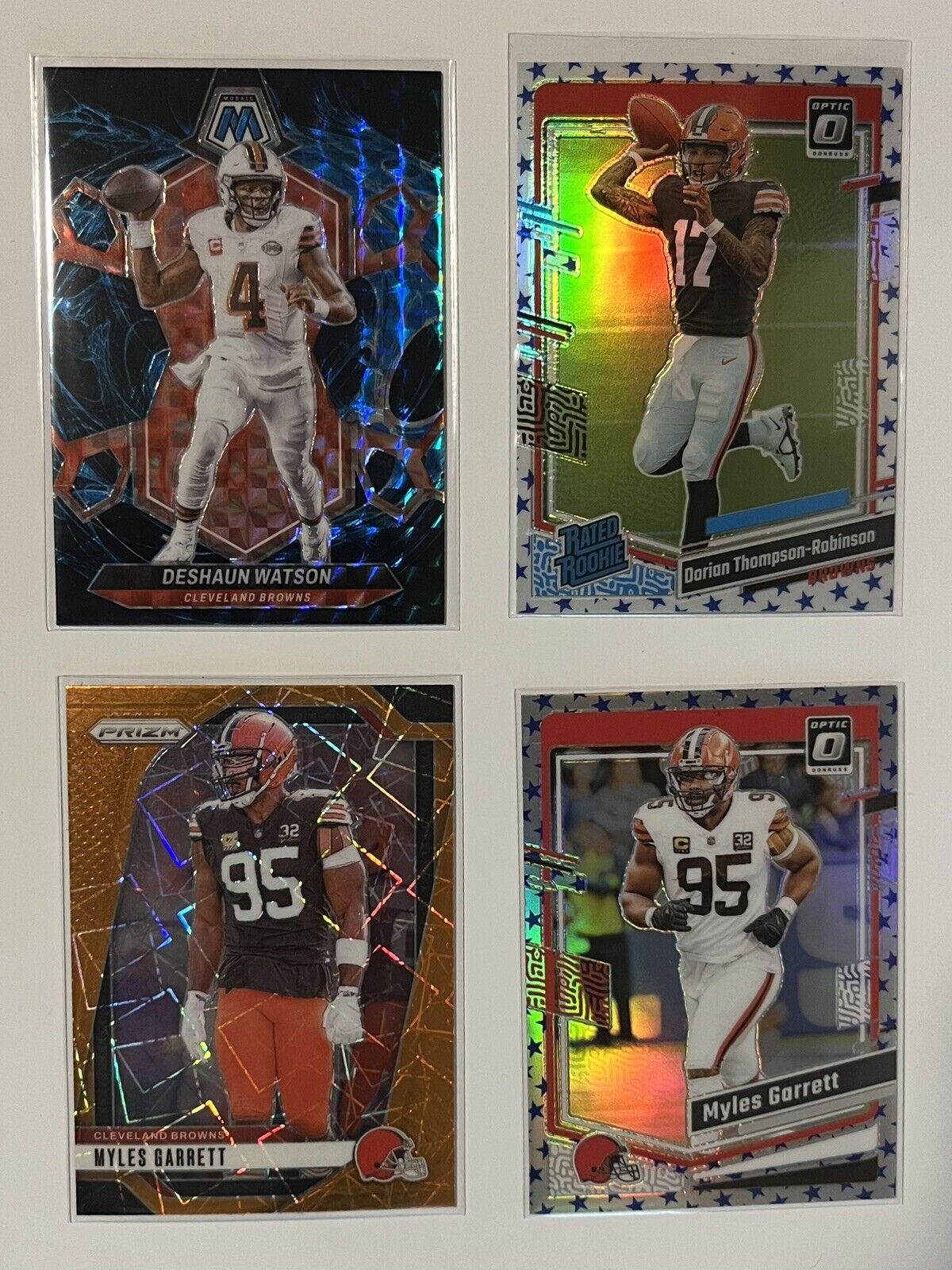 2024 Panini Prizm Myles Garrett Lazer Mosaic Genesis Deshaun Cleve Browns 4 Lot