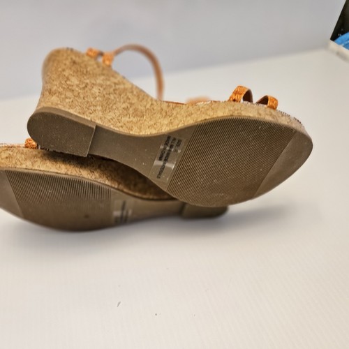 Qupid Platform Wedge Sandals Size 8 Paisley Orange-Brown - Picture 5 of 5