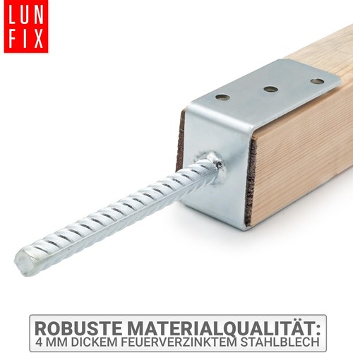 70 mm Pfostenaufnahme Pfostenträger U-Form mit Betonanker Ankerhöhe USeitenhöhe - Bild 3 von 7